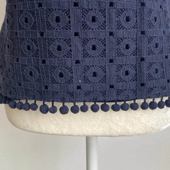 Banana Republic Lace Top with Pom Pom Trim - Picture 5 of 9